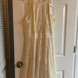 Ivory lace halter dress